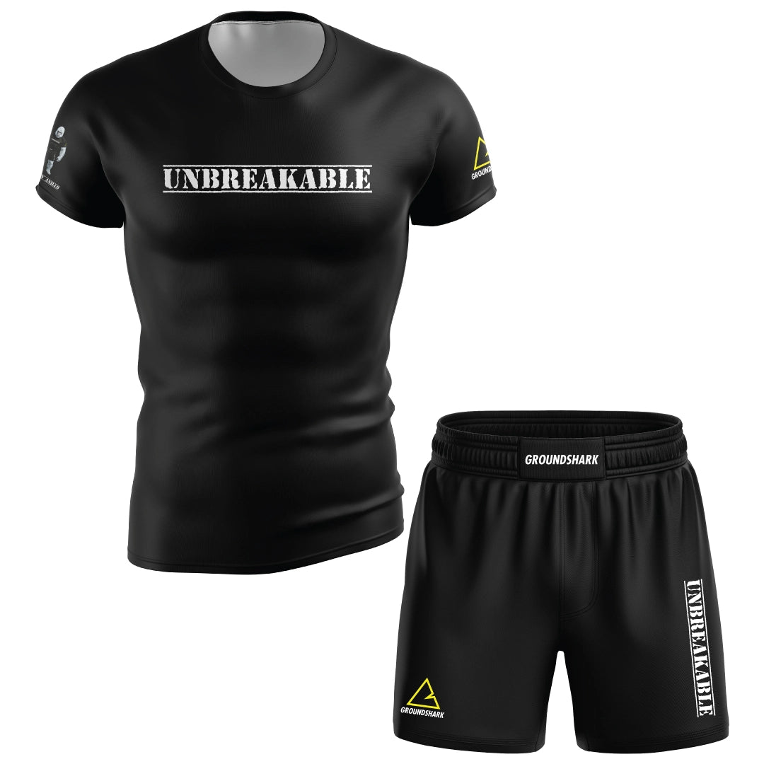 Vanilla Gorilla Set BJJ Short Sleeve Groundshark Rashguard & Shorts Set
