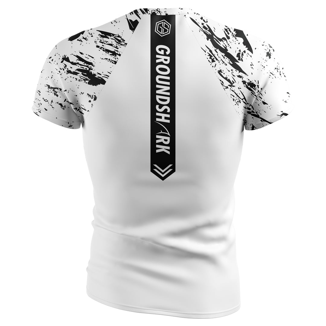 GROUNDSHARK Blood in The Water - Jiu Jitsu Short Sleeve BJJ Rashguard Back