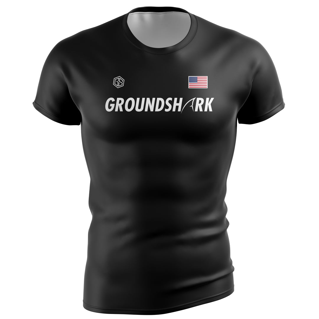 GROUNDSHARK Deadly Assassin - Jiu Jitsu Short Sleeve BJJ Rashguard