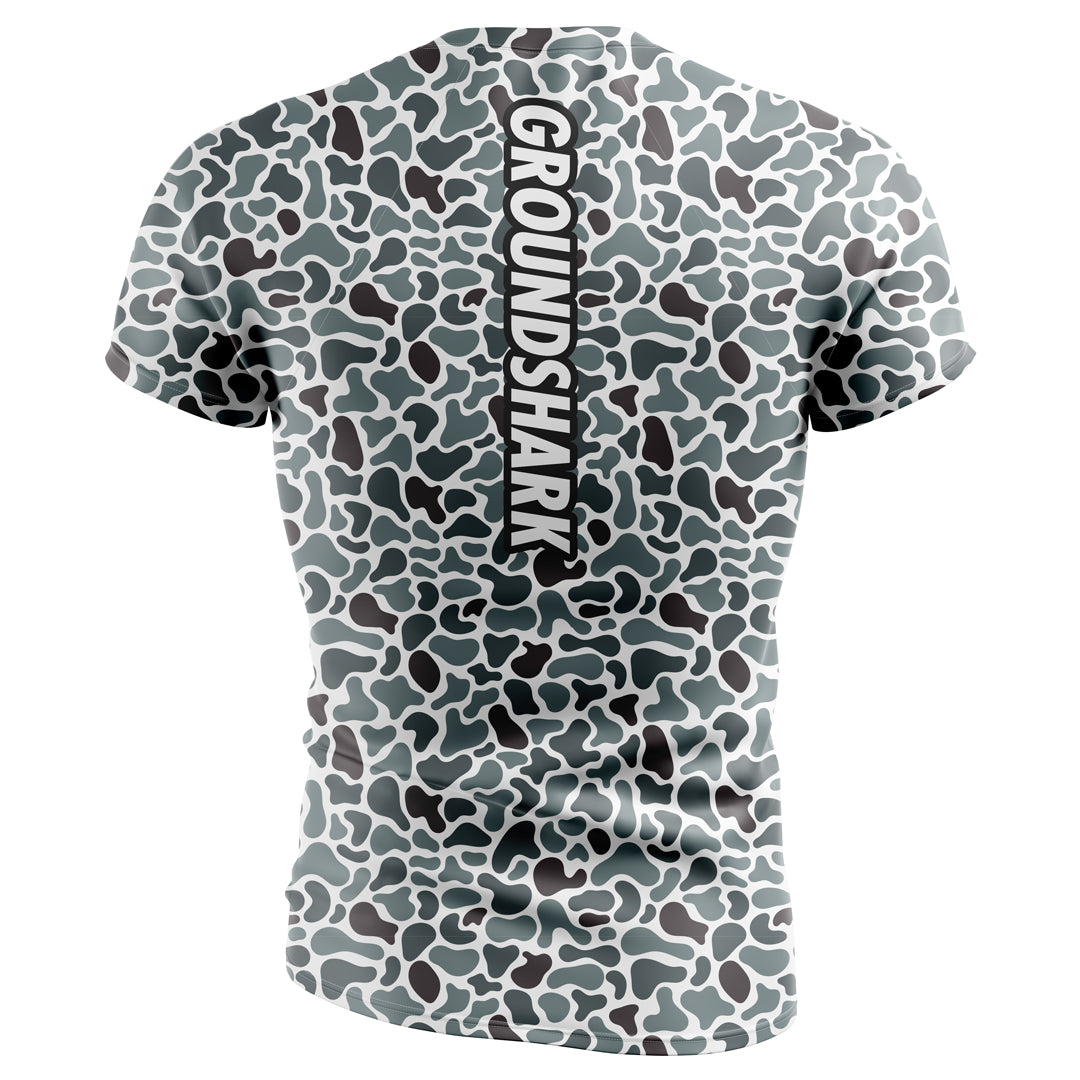 GROUNDSHARK Duck Camo - Jiu Jitsu Short Sleeve BJJ Rashguard Back