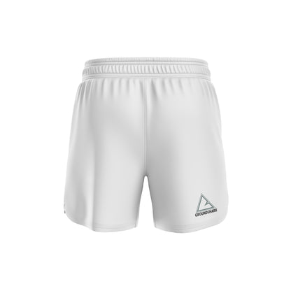 GROUNDSHARK White (Elastic) Jiu Jitsu BJJ Nogi Shorts Back