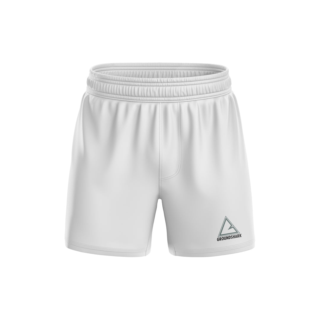 GROUNDSHARK White (Elastic) Jiu Jitsu BJJ Nogi Shorts