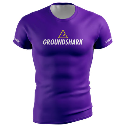 GROUNDSHARK Ranked Purple - Jiu Jitsu Short Sleeve BJJ Rashguard