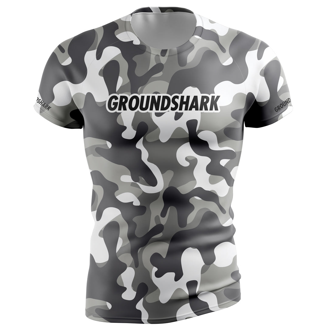 GROUNDSHARK Light Camo - Men's Jiu Jitsu Short Sleeve BJJ Rashguard