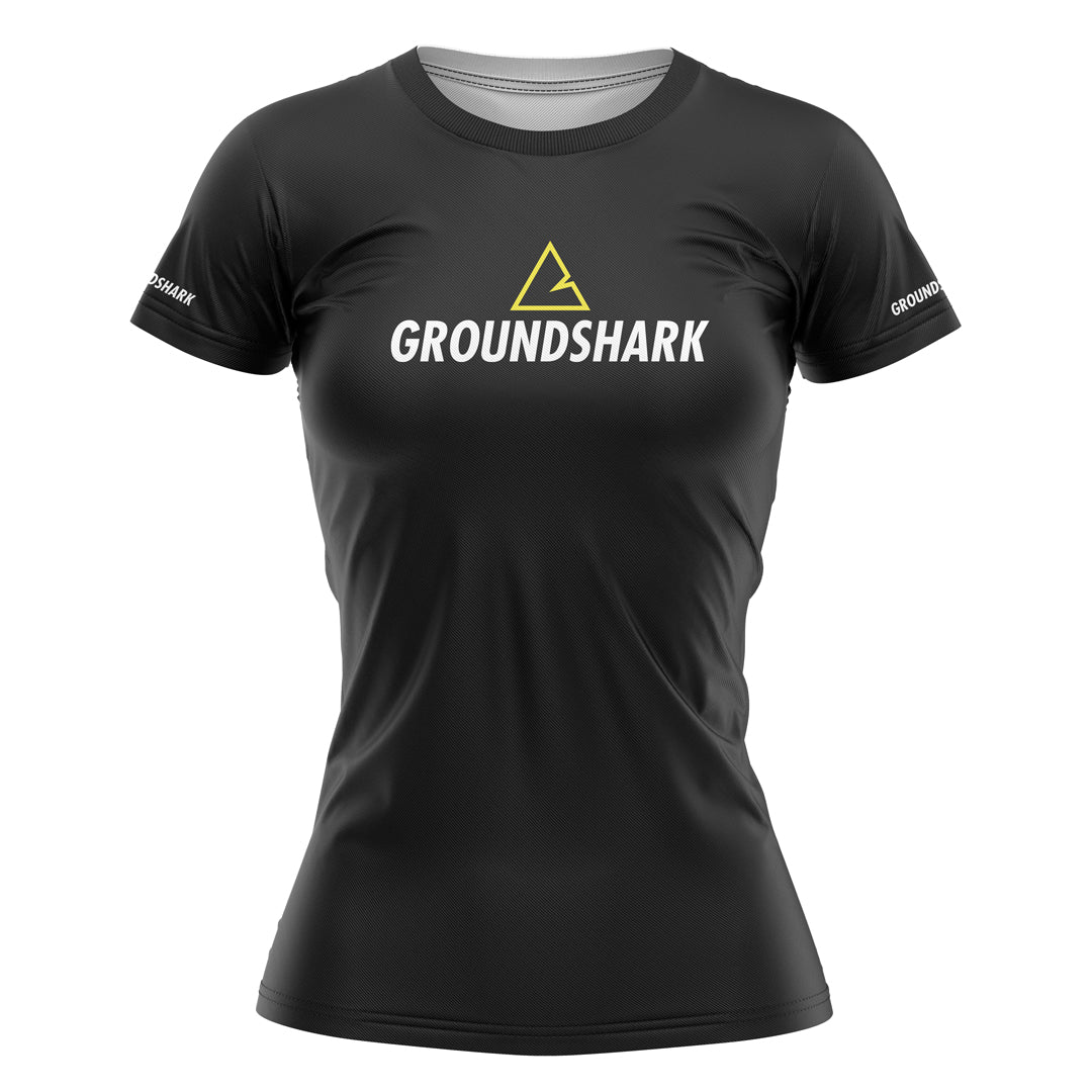 GROUNDSHARK Ranked Black - Jiu Jitsu Short Sleeve Women's BJJ Rashguard