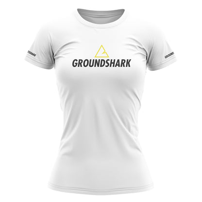 GROUNDSHARK Ranked White - Jiu Jitsu Short Sleeve Women's BJJ Rashguard