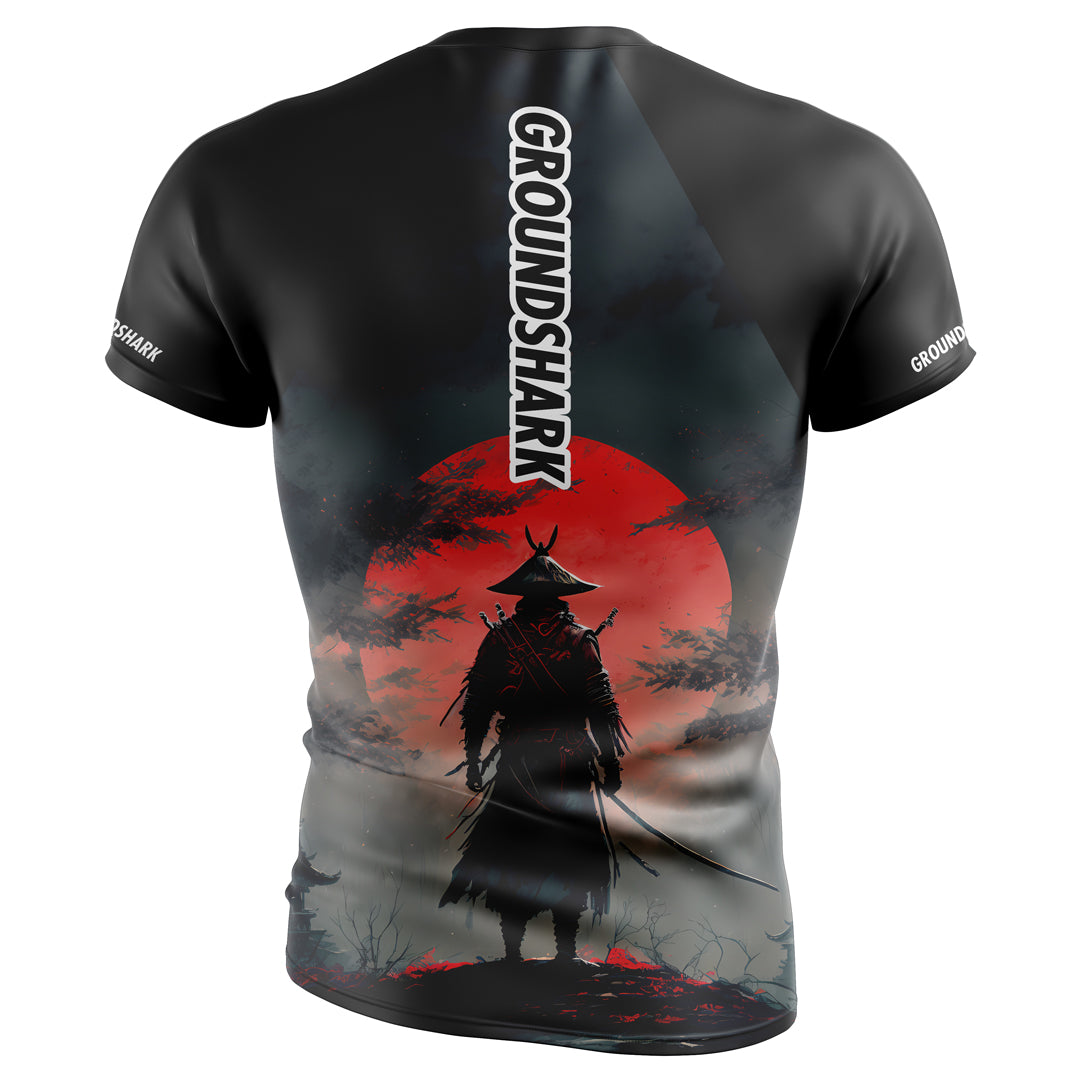 GROUNDSHARK Samurai Path - Jiu Jitsu Short Sleeve BJJ Rashguard Back