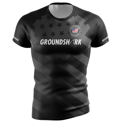 GROUNDSHARK USA Shark - Jiu Jitsu Short Sleeve BJJ Rashguard