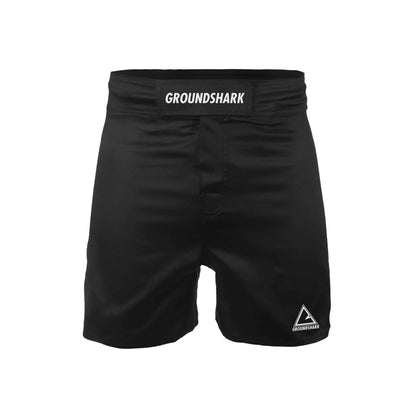 GROUNDSHARK Black (Velcro) - Jiu Jitsu BJJ Nogi Shorts