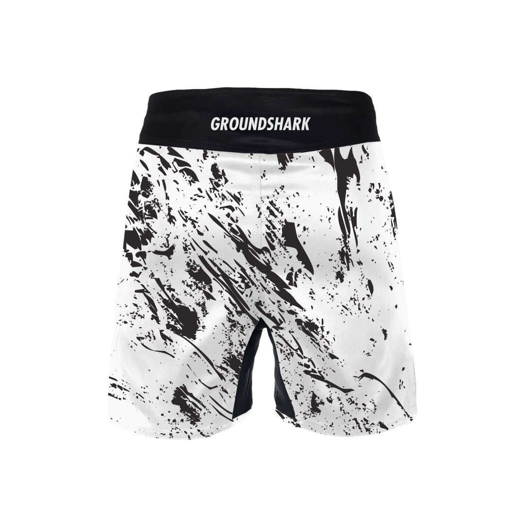 GROUNDSHARK Blood In The Water (Velcro) - Jiu Jitsu BJJ Nogi Shorts Back