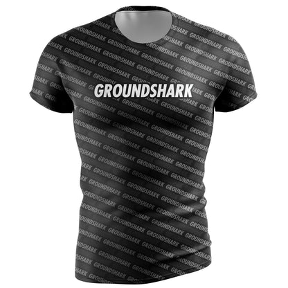 GROUNDSHARK Repetition Black - Jiu Jitsu Short Sleeve BJJ Rashguard