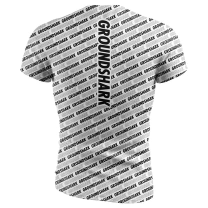 GROUNDSHARK Repetition White - Jiu Jitsu Short Sleeve BJJ Rashguard Back