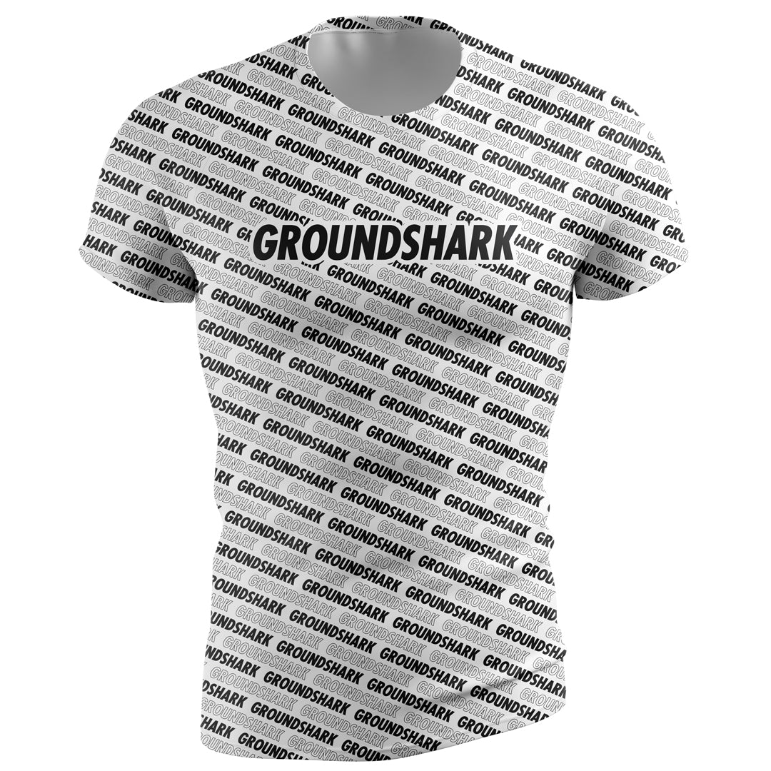 GROUNDSHARK Repetition White - Jiu Jitsu Short Sleeve BJJ Rashguard