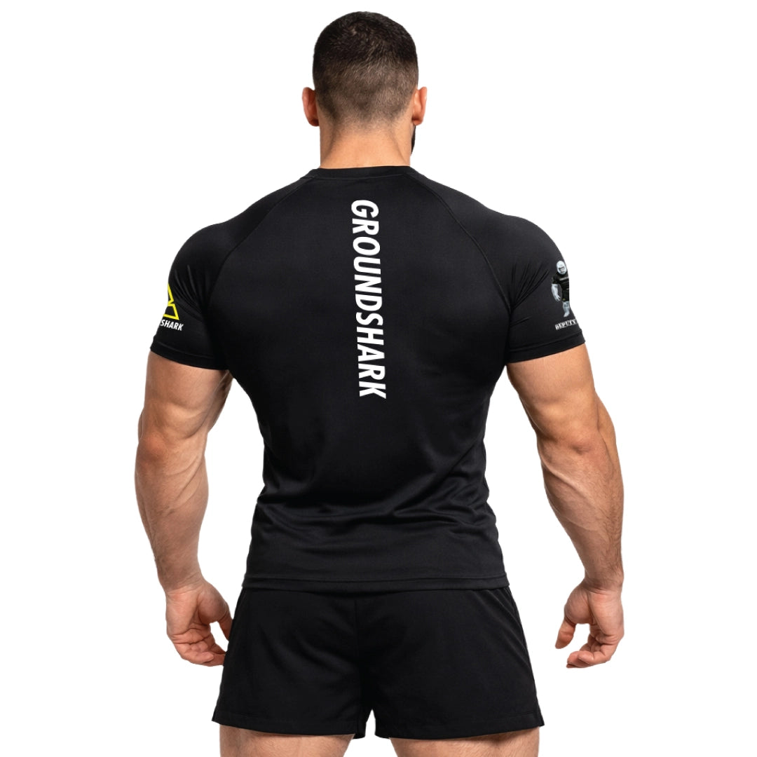 Vanilla Gorilla Set BJJ Short Sleeve Groundshark Rashguard & Shorts Back